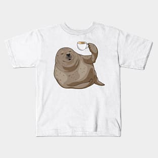 Seal Cup Coffee Kids T-Shirt